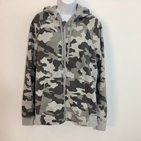 All in Motion Hoodie Full Zipper Gray Camo Color  Medium Unisex - Picture 1 of 6